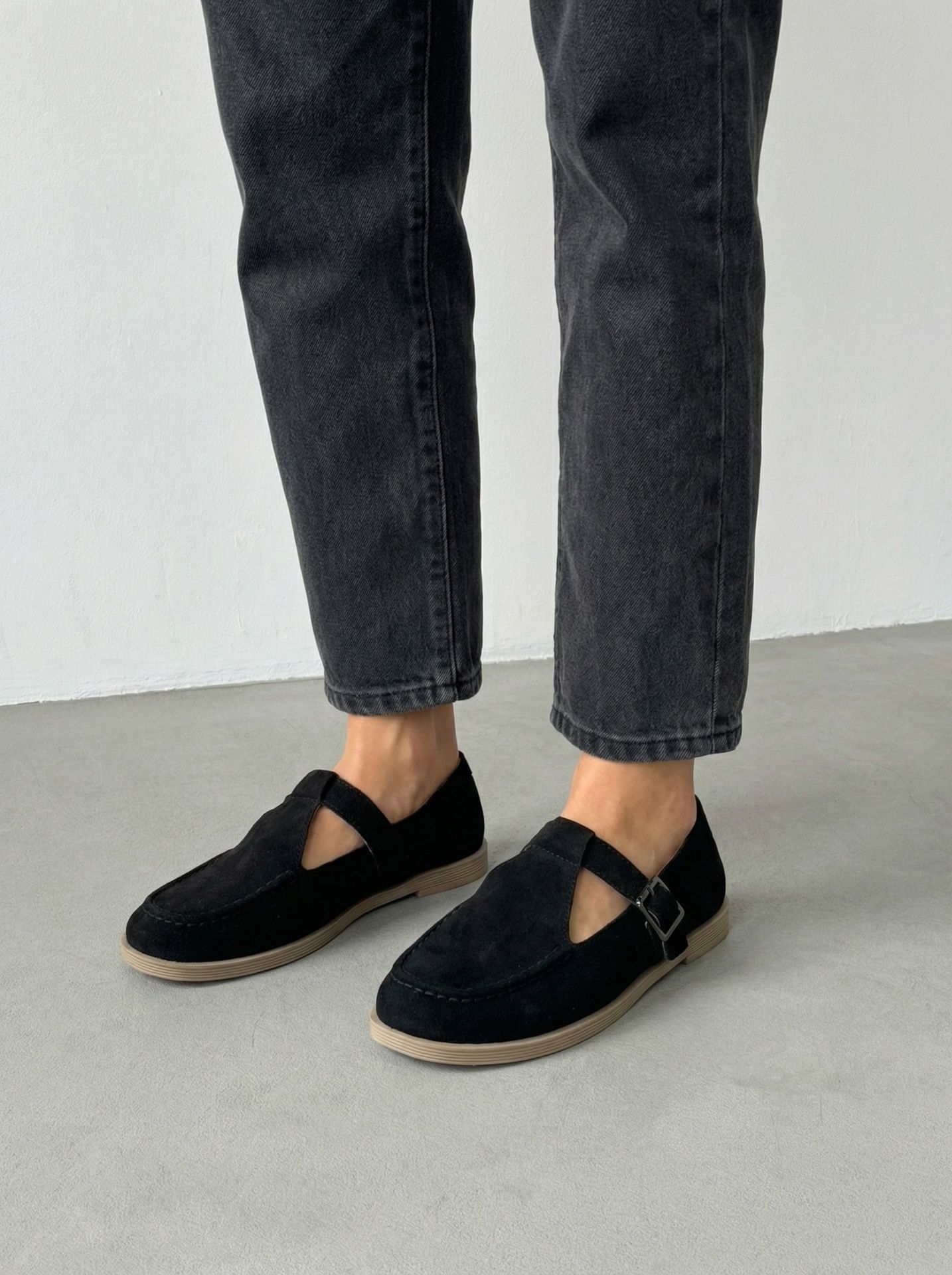 Балетки з фурнітурою чорні