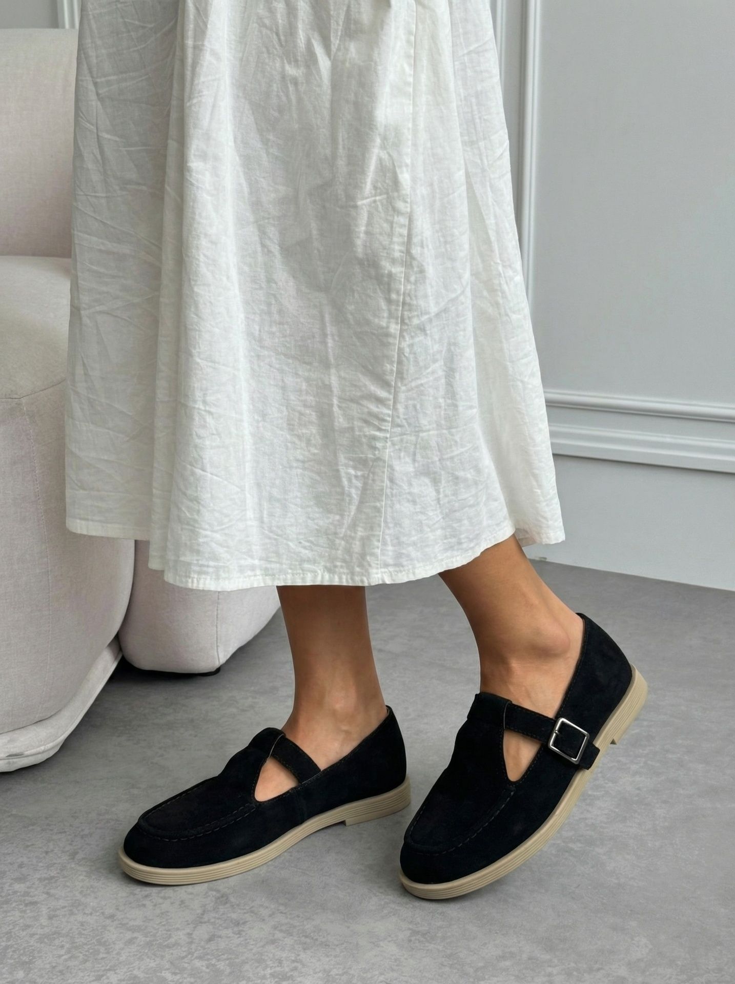 Балетки з фурнітурою чорні