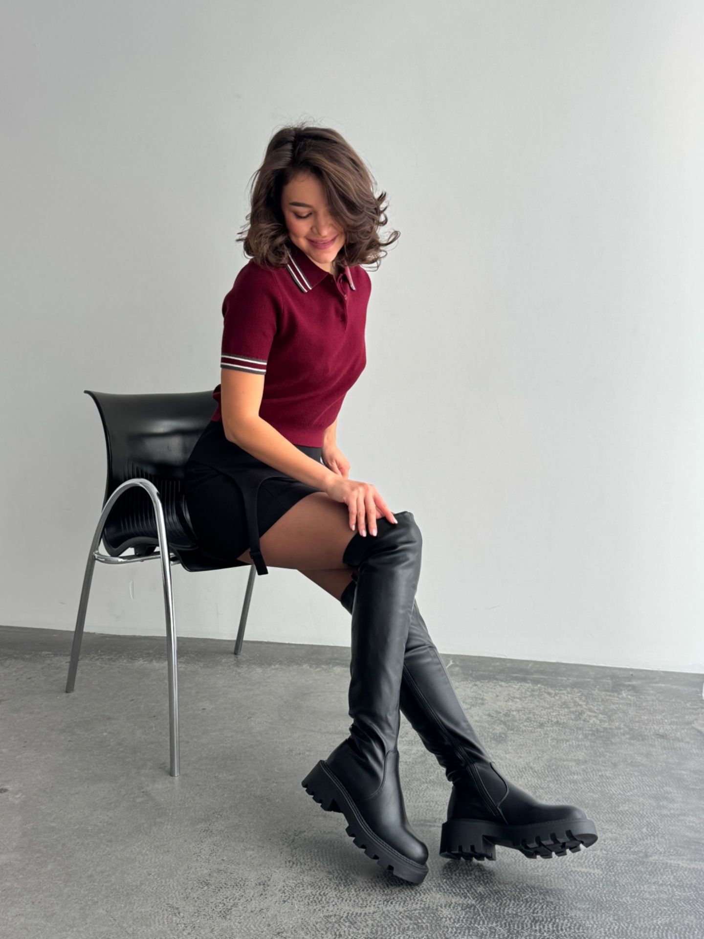 Ботфорти зимові чорні