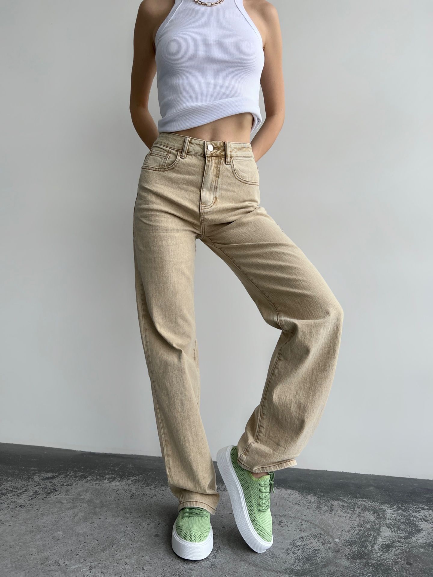 Джинси палаццо бежеві