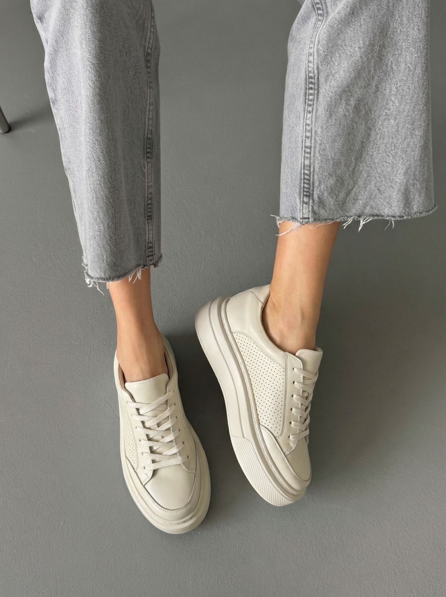 Кеди на платформі бежеві