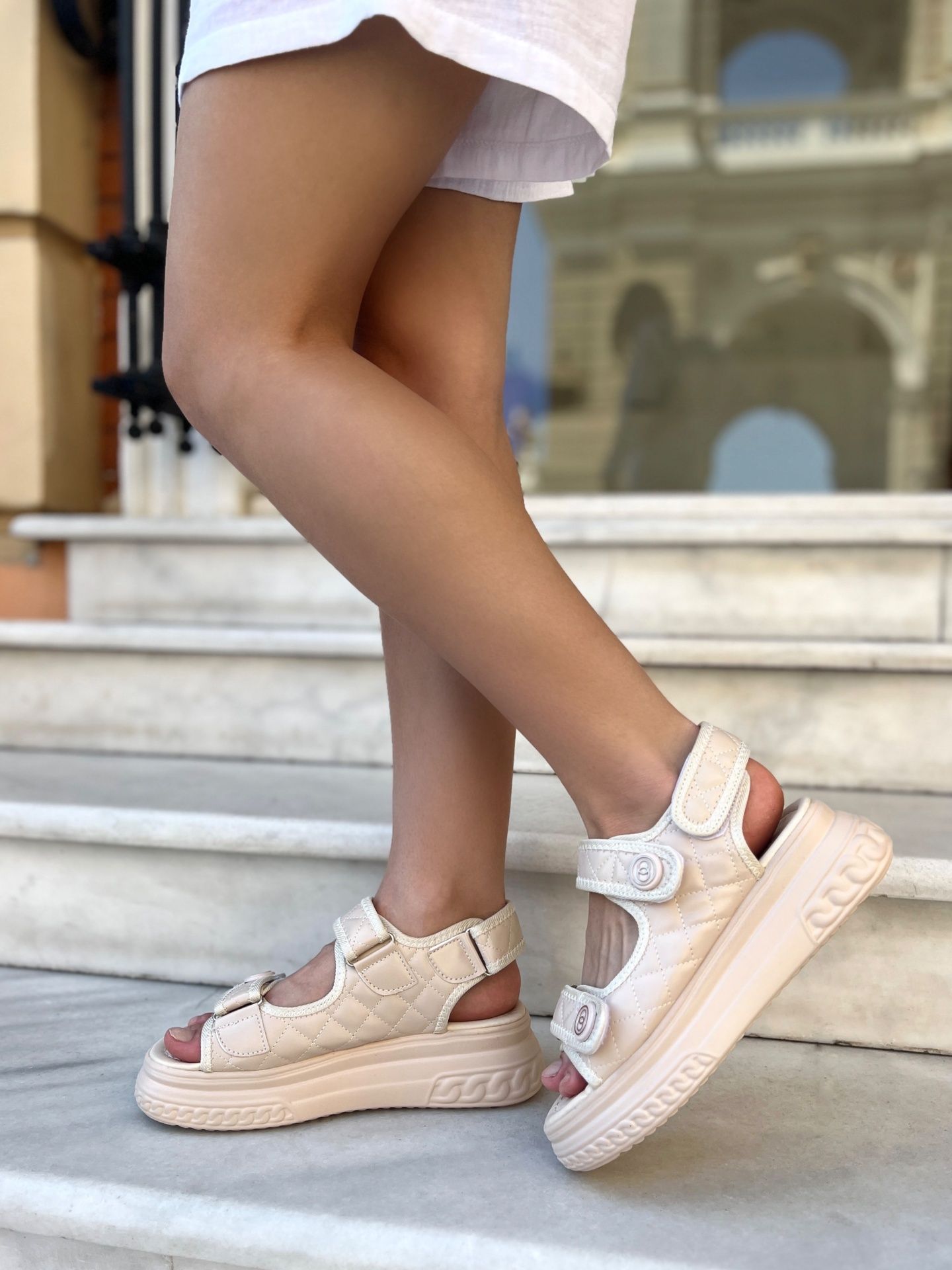 Босоніжки Quilted бежеві