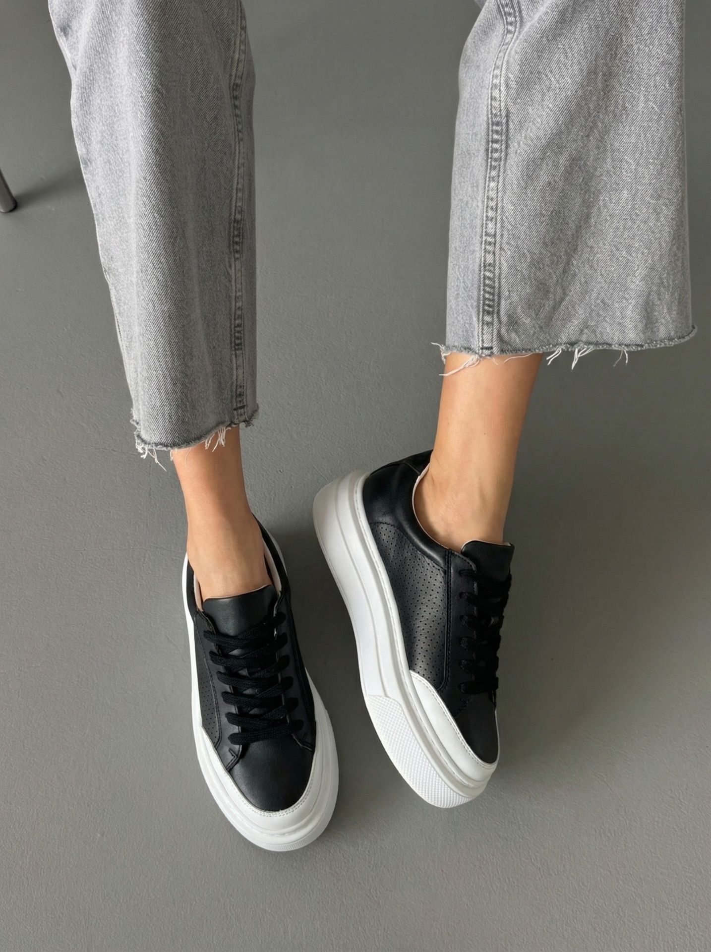 Кеди на платформі чорні