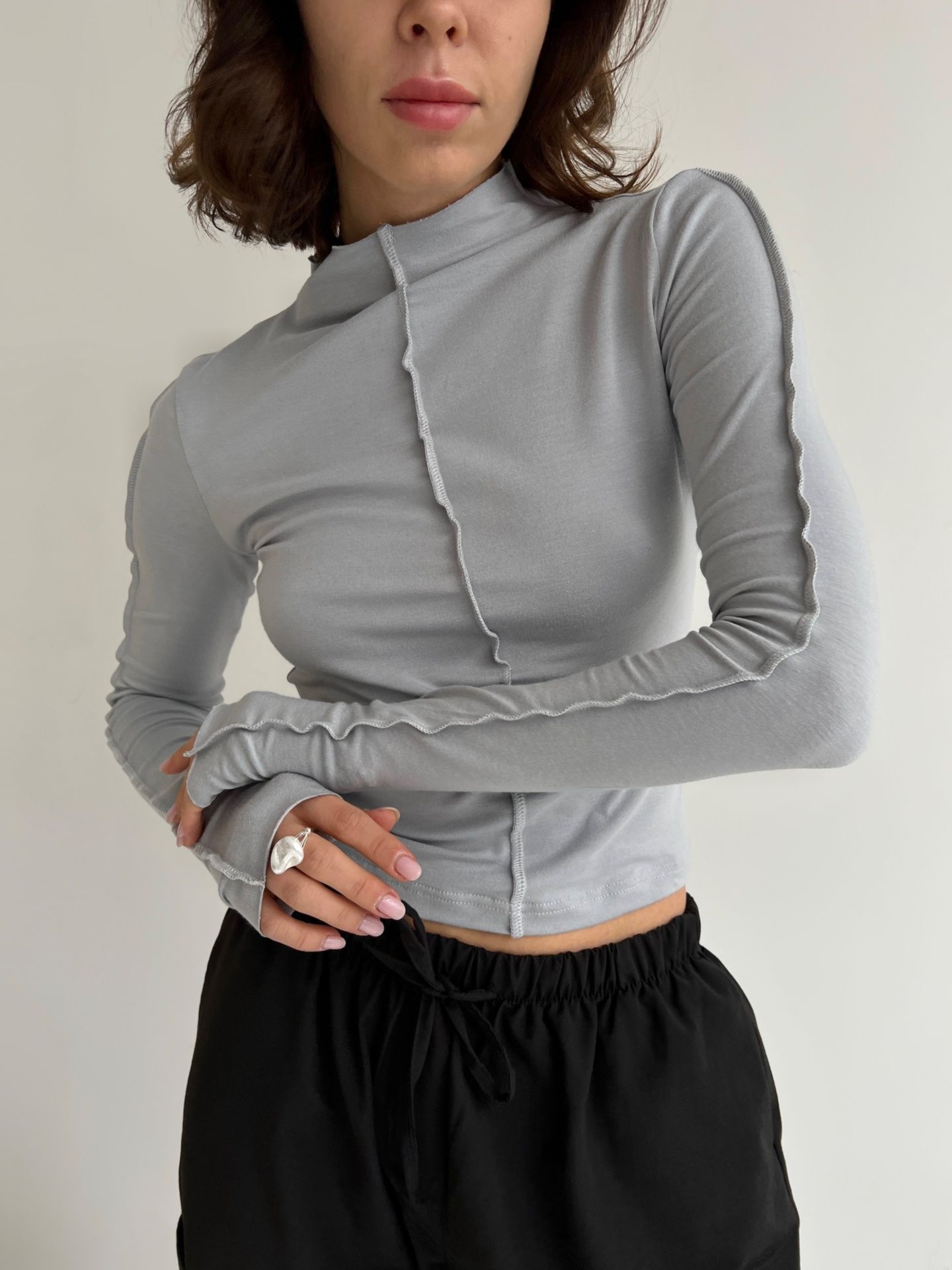 Лонгслів сірий