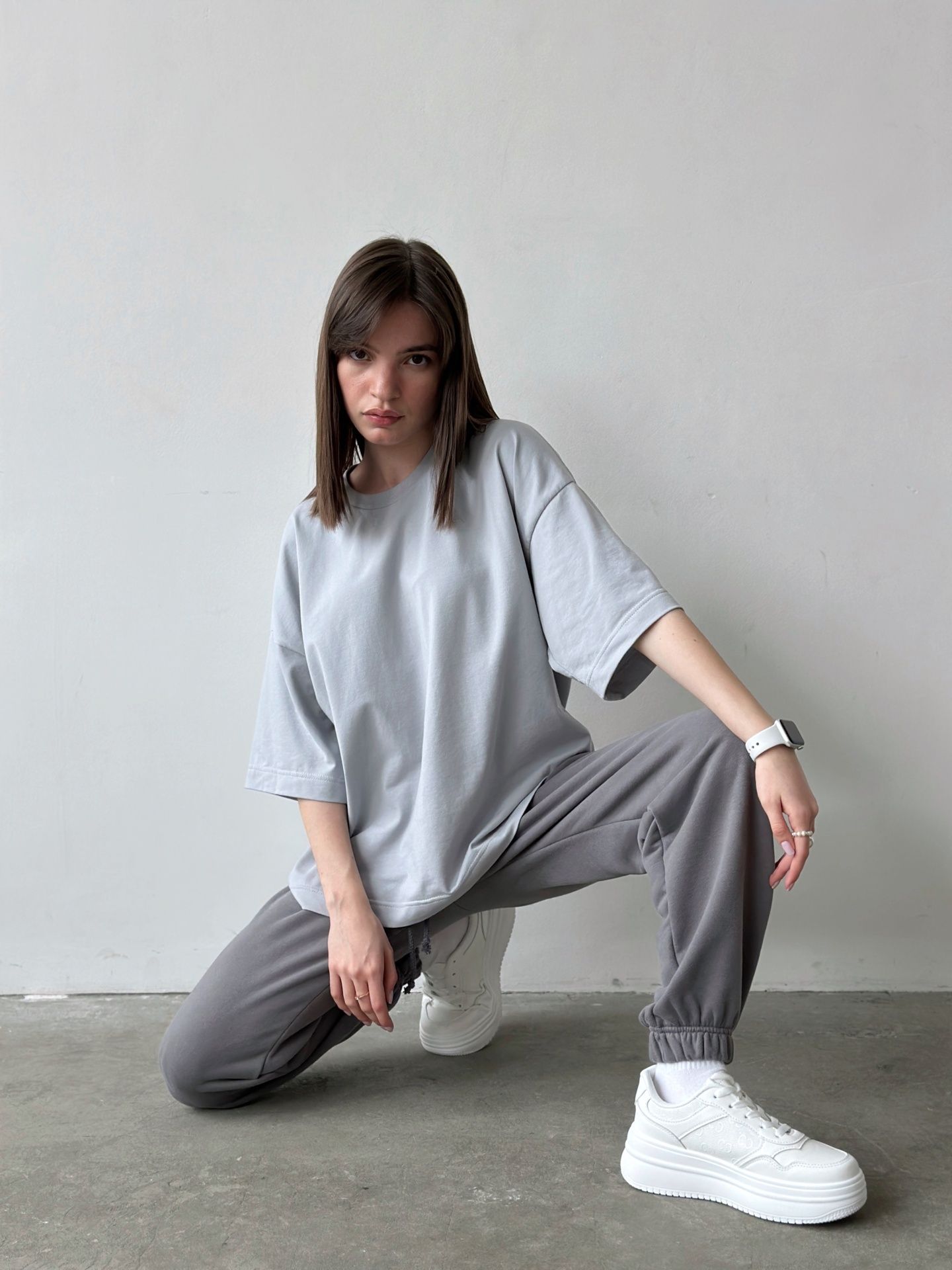 Футболка оверсайз сіра