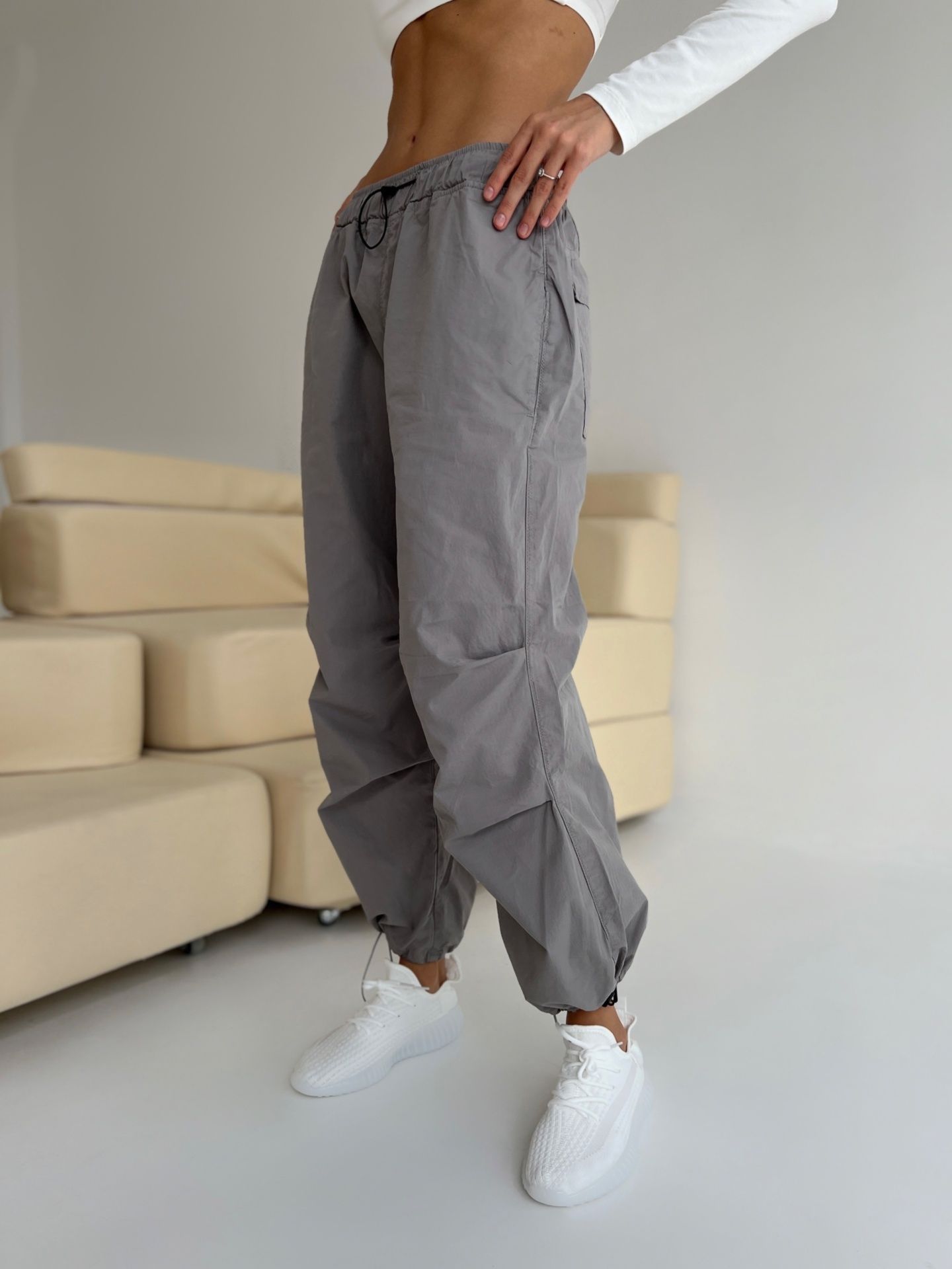 Штани-парашути сірі