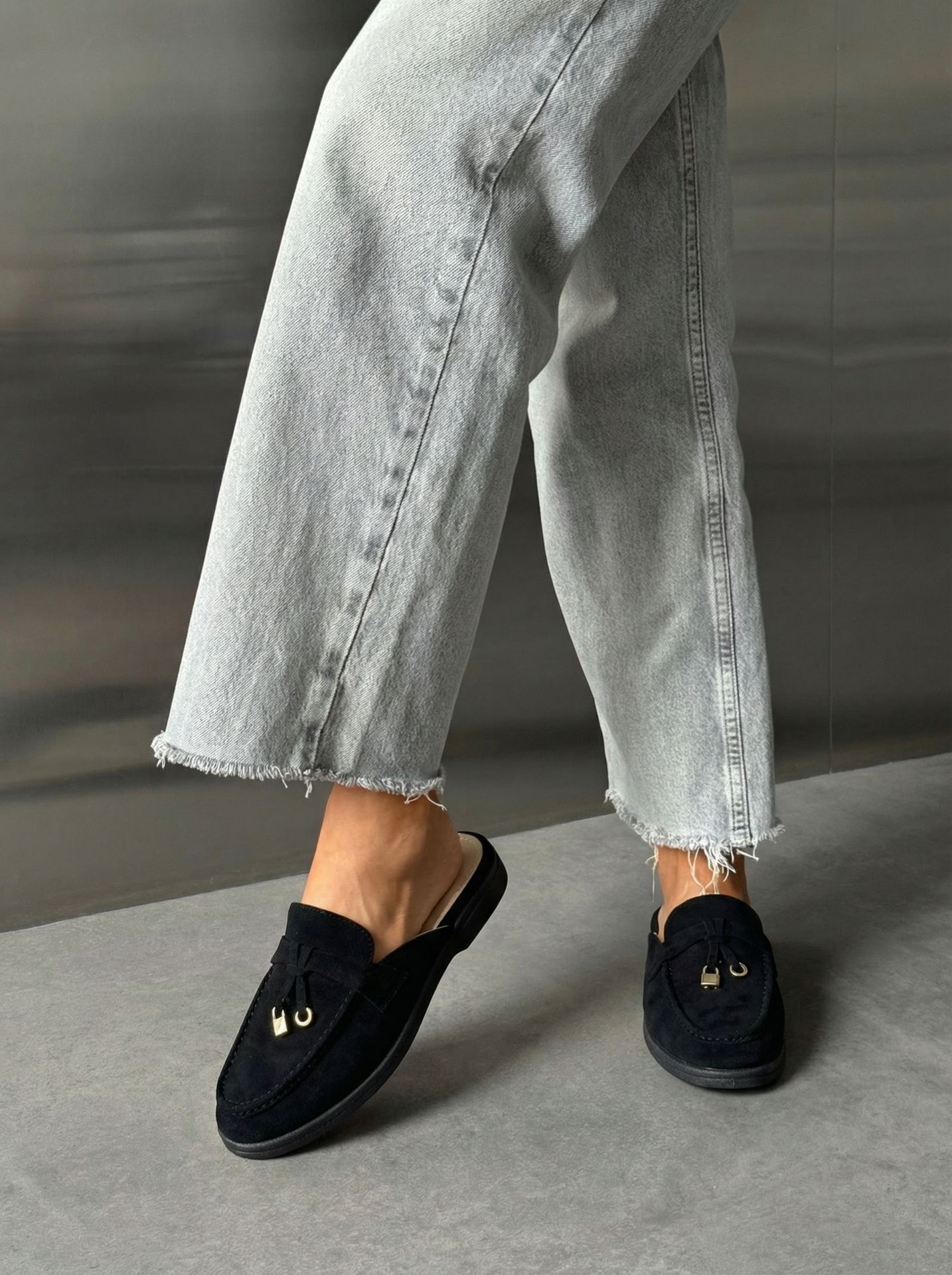 Мюлі з оздобленням чорні