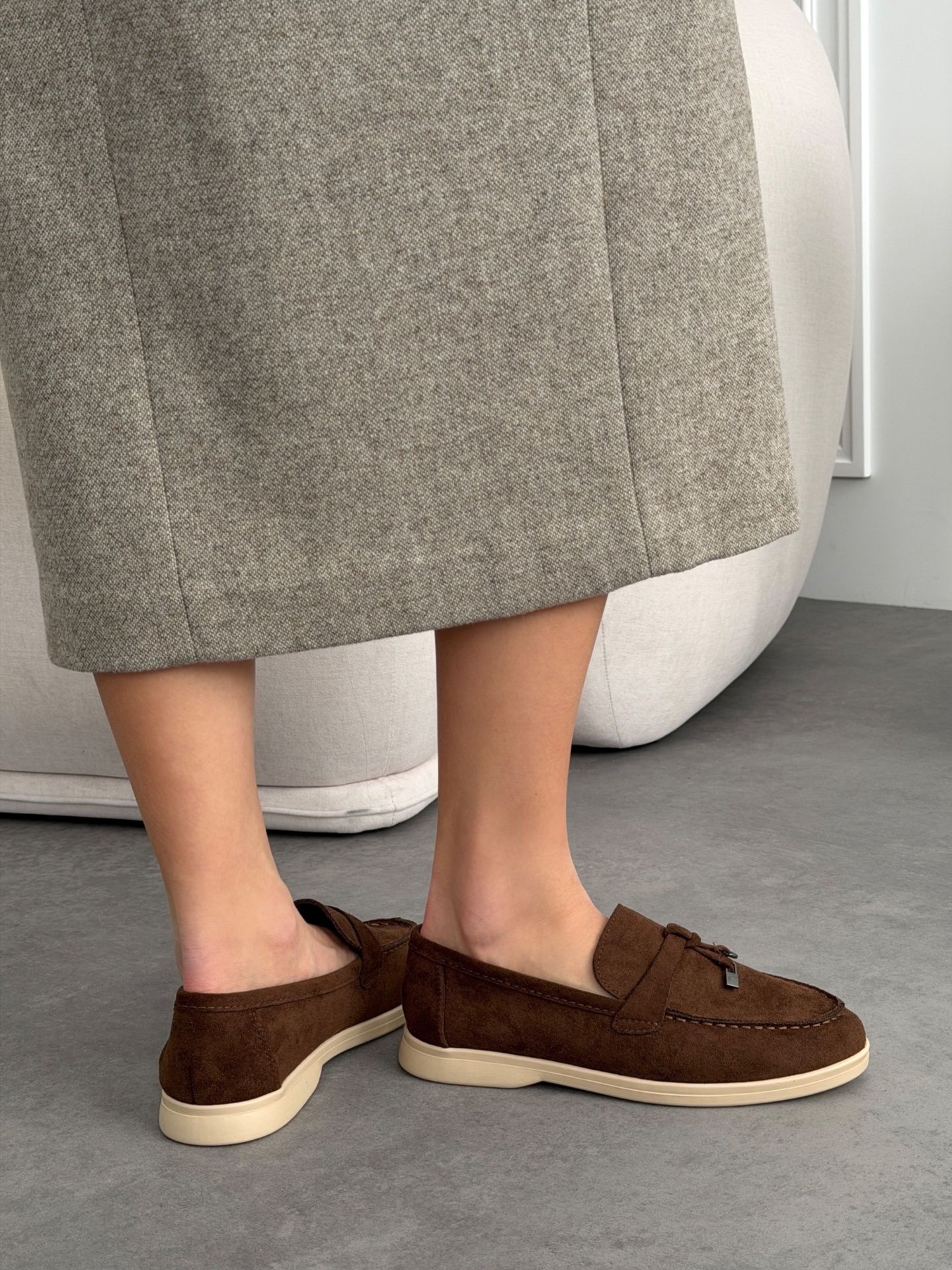 Лофери з декором темно-брунатні